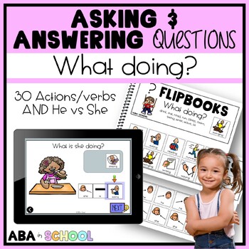 Preview of Ask and Answer Questions WHAT DOING | Speech Therapy Activity and ABA Special Ed