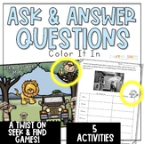 Asking and Answering Questions Worksheets - Color It In