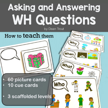 Preview of Ask and Answer WH Questions | Speech Therapy | Visuals | Grades K, 1, 2