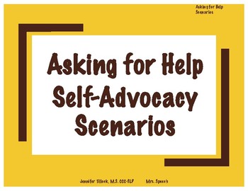 Preview of Asking for Help Self-Advocacy Scenarios & Rubric