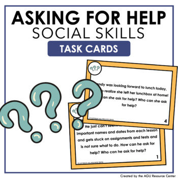 Preview of Asking for Help | Social Skills Activities | Scenario Task Cards
