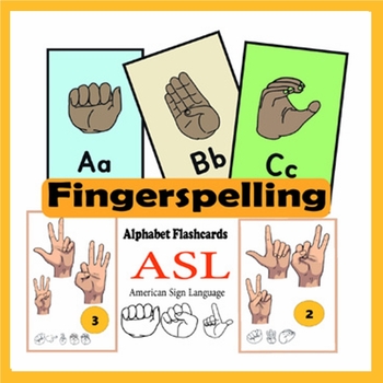 Preview of American Sign Language - ASL Fingerspelling -  numbers - simple - flashcards