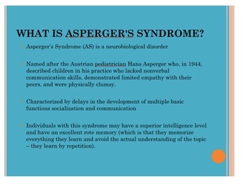 Preview of Asperger's Syndrome in the Classroom - For Teachers