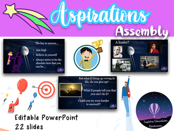 Preview of Aspirations Assembly PowerPoint - hopes, dreams, success, belief, careers