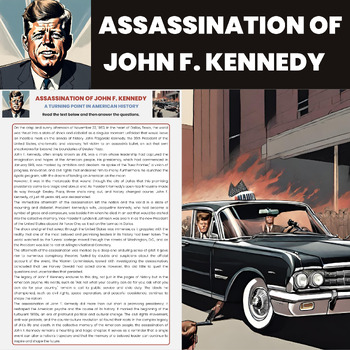 Preview of Assassination of John F. Kennedy Reading Comprehension