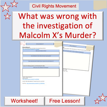 Preview of Assassination of Malcolm X Lesson Plan | Civil Rights Movement | DBQ