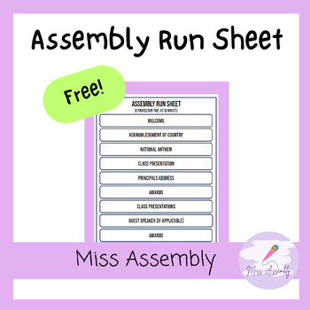 Preview of Assembly Run Sheet