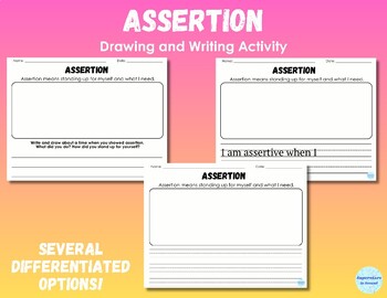 Preview of Assertion SEL Drawing and Writing Activity