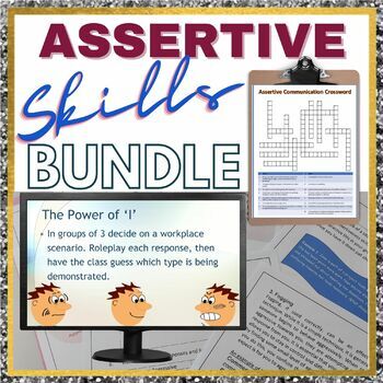 Preview of Assertive Communication Skills Bundle - Workplace - Editable - No prep