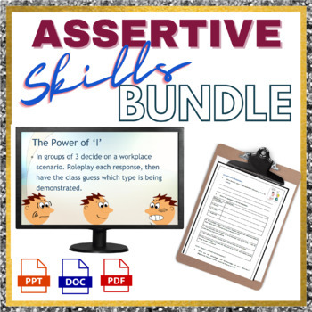 Preview of Assertive Communication Skills PowerPoint and Workbook with answers - no prep