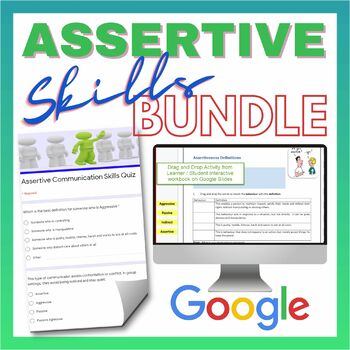 Preview of Assertive Skills Google Bundle - Slides, Puzzles, Workbook and Quiz