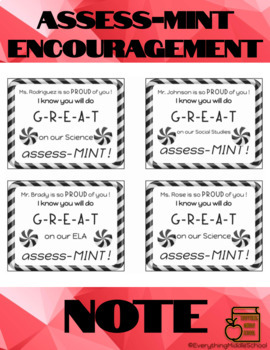 Preview of FREEBIE !!! Assess-MINT Encouragement Note! (Customizable/Editable)