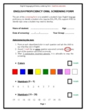 Assessing English Proficiency - Oral Screening Form (EAL, 