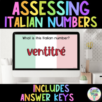 Preview of Assessing Italian Numbers - worksheets, activities, games - Italy - Language