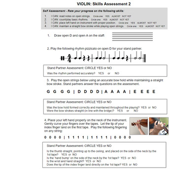 Preview of Assessment 2 for Beginning Strings: Violin, Viola, Cello, Bass