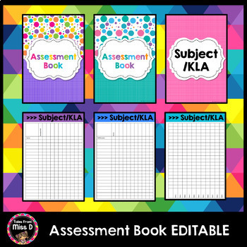 Preview of Assessment Book Editable