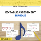 Editable Assessment Bundle for Music - Music Assessments -