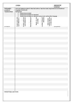 Preview of Assessment Checklist Editable