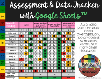 Preview of Assessment & Data Tracker with Google Sheets™ | Kindergarten