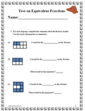 Assessment Equivalent Fraction Grades 3-5 Includes Key/solutions