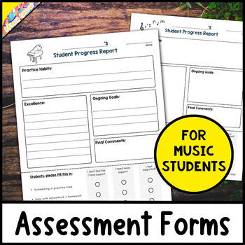 Preview of Printable Assessment Form Music Student Progress Evaluation Report