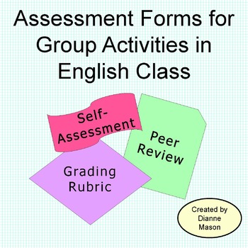 Preview of Assessment Forms for Group Activities in English Class