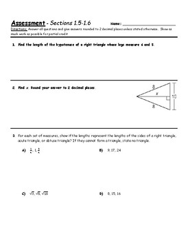 Preview of Assessment - Lessons 1.5-1.6