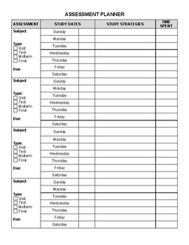 Assessment Planner by SpEd Corner | TPT