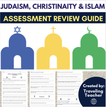 Assessment Review Sheet for Judaism, Christianity & Islam: Printable ...