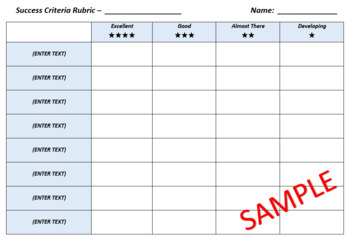 Assessment Rubric Template by Greco's Classroom | TpT