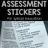 Assessment Stickers For Special Education - FLASH FREEBIE