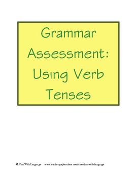 Preview of Assessment Test for English Verbs for ESL or ESOL Grammar