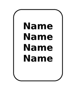 Preview of large font table name cards