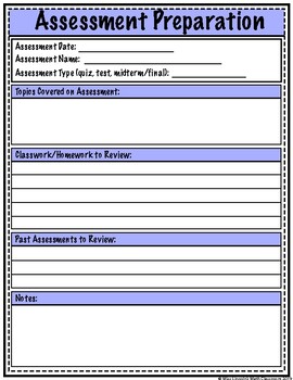 Preview of Assessment Tracker Sheet