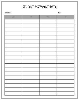 Preview of Assessment data form