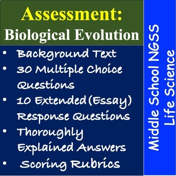 Preview of Assessment on Evolution: Middle School Life Science: Answers and Scoring Rubrics