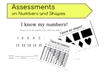 Preview of Assessment on numbers and shapes