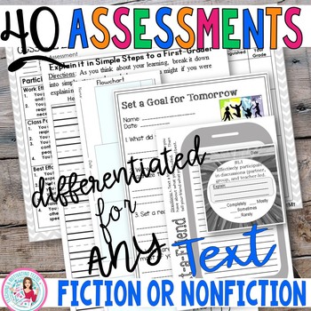 Preview of Assessments and Activities Worksheets with Scoring Guides | Language Arts