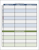 Assignment Book Template