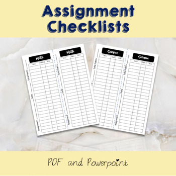 Preview of Assignment Checklist