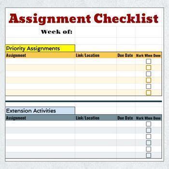 assignment list google sheets