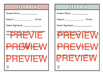 Preview of Assignment Feedback Form