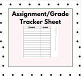 Assignment Grade Tracker Sheet