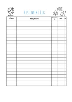 assignment log template