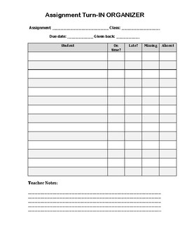 assignment organizer pdf