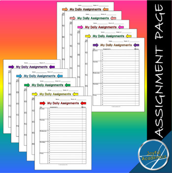 Weekly Assignment Sheet in Color Bundle by Joyful Academics | TpT