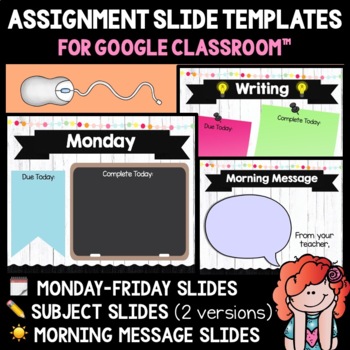 Preview of Assignment Slide Templates For Google Classroom™