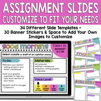 Assignment Slides Customizable Daily Slides for Any Subject TPT