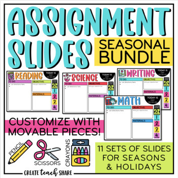Preview of Assignment Slides | Holidays & Seasons Bundle | Google Slides & PowerPoint