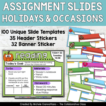 Preview of Assignment Slides | Holiday Seasonal & Special Occasions Customizable